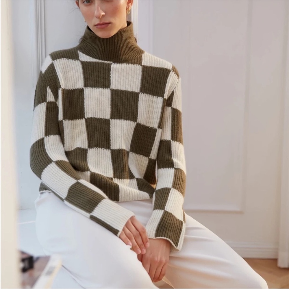 W.Cashmere checkered sweater